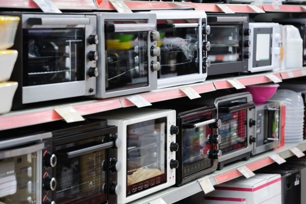 Brand new gas stove panels selling at appliance retail store